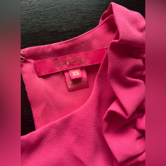 Lilly Pulitzer Kailee Sleeveless Ruffle Top Roxie Pink XS - Picture 5 of 10